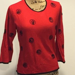 Red and black Cathy Daniels top
